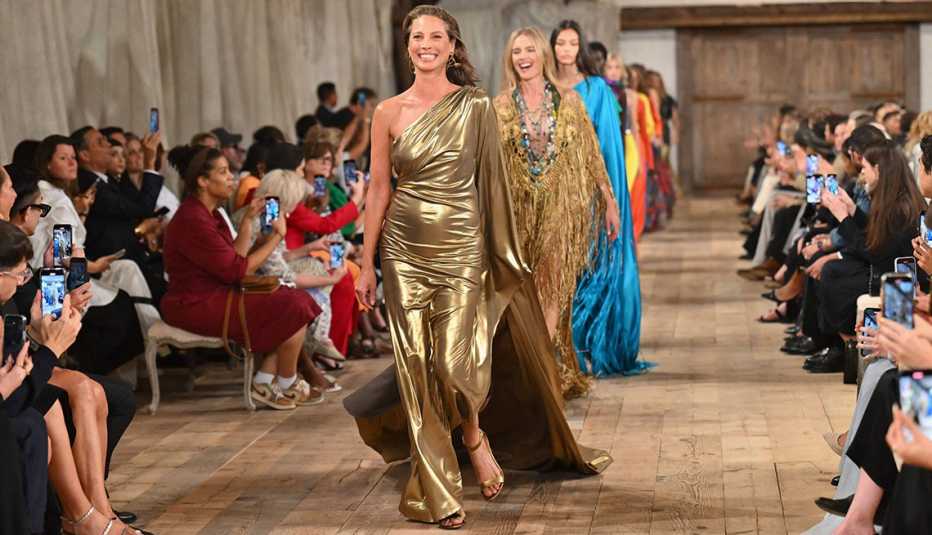 Models on a fashion runway show