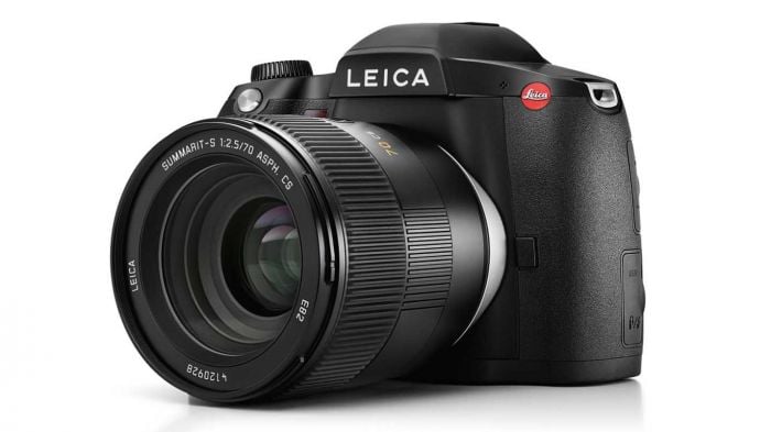 Leica digital camera with large lens.