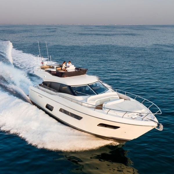 Luxury yacht sailing on ocean waters