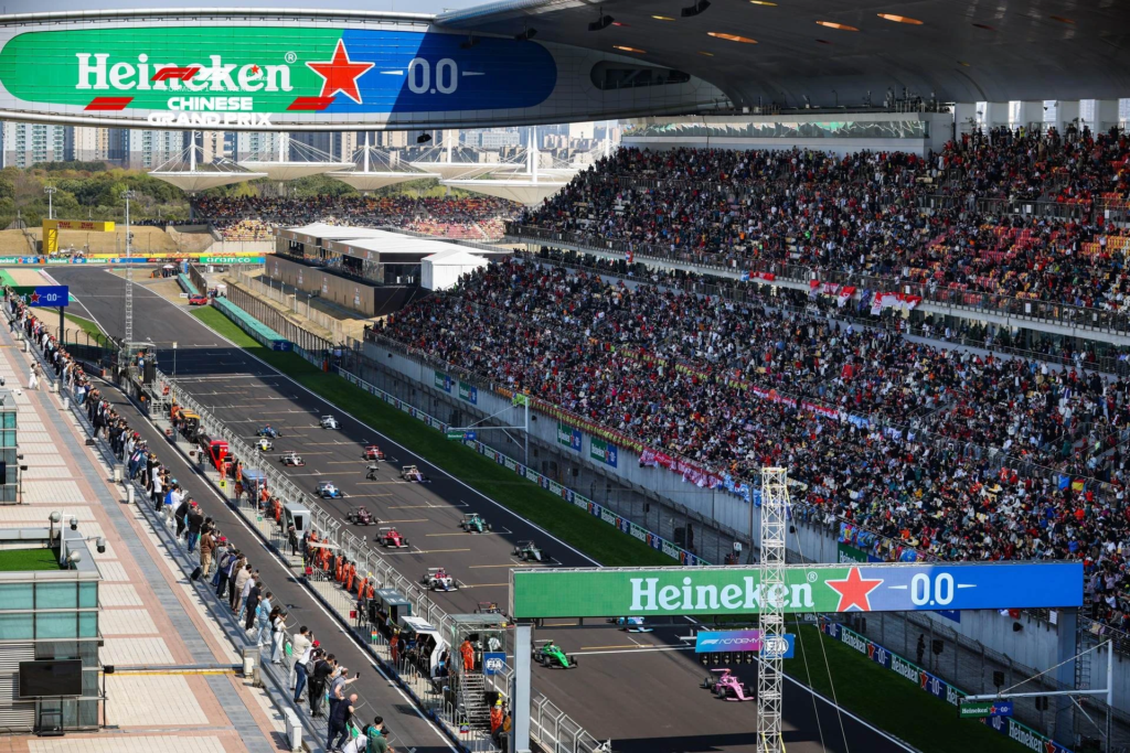 Formula 1 race in crowded Chinese Grand Prix.
