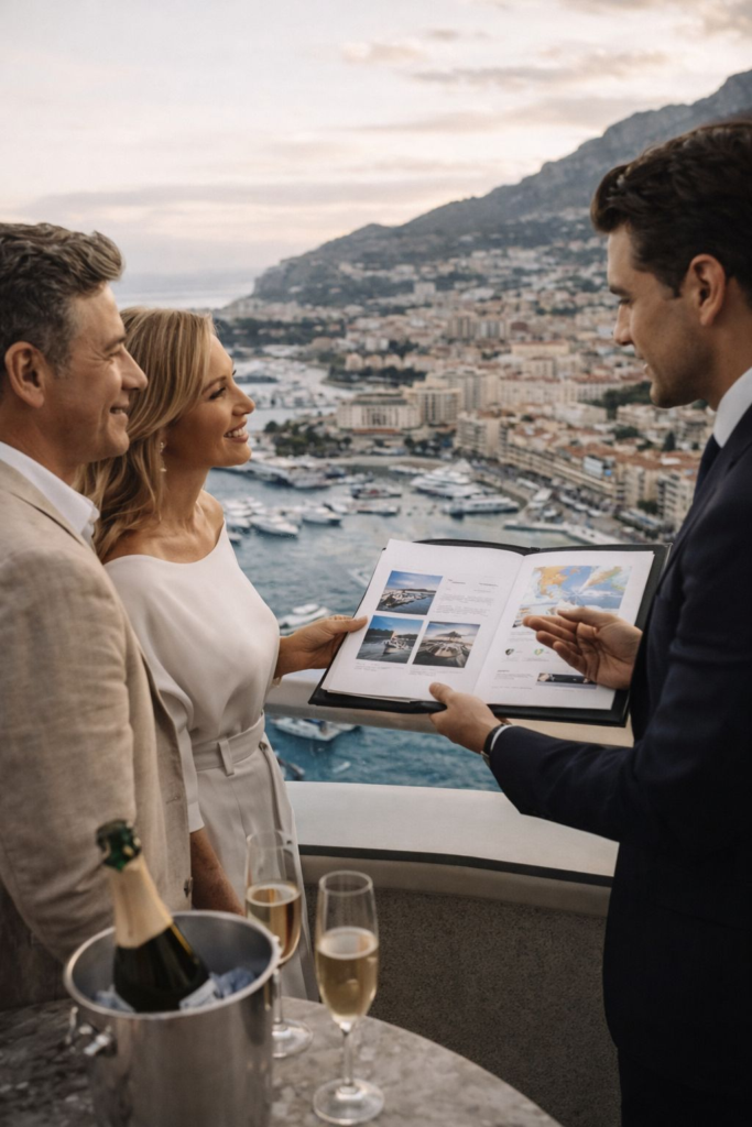 Couple discussing plans with a view
